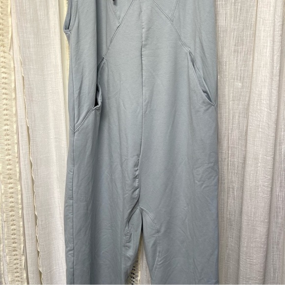Free People Movement Nothing But Sweats Hooded Jumpsuit Pockets Blue S Oversized - Picture 5 of 12